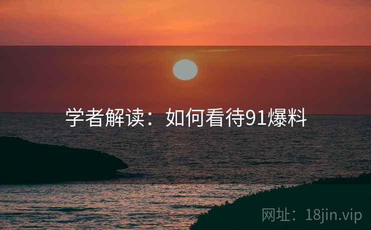 学者解读：如何看待91爆料