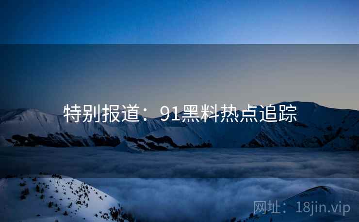特别报道：91黑料热点追踪